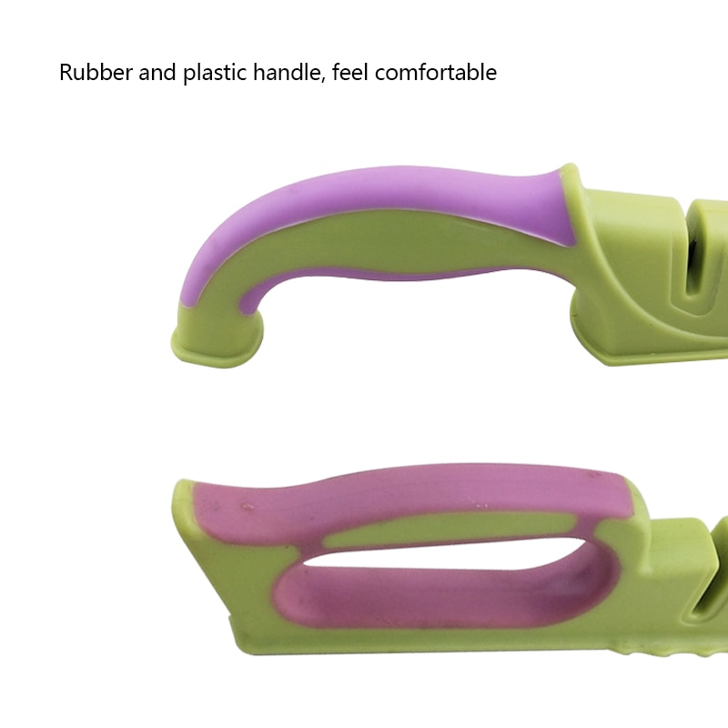 Non-slip Tungsten Knife Sharpener Kitchen Knife Sharpening Tool Knife Green/Purple 1pc