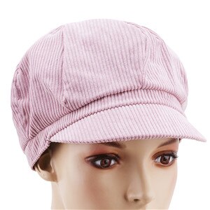Gorra de pana estilo intelectual Retro para mujer, gorro con Cierre trasero, accesorios de sombrero de ocio,: Purple