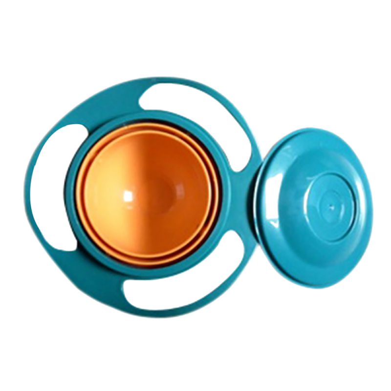 Kind Universele Gyro Kom Kinderen Roterende Balans Kom Leuke Babyvoeding Schotel 360 Roteren Spill-Proof Bowl Kids Anti knoeien Kom: Groen