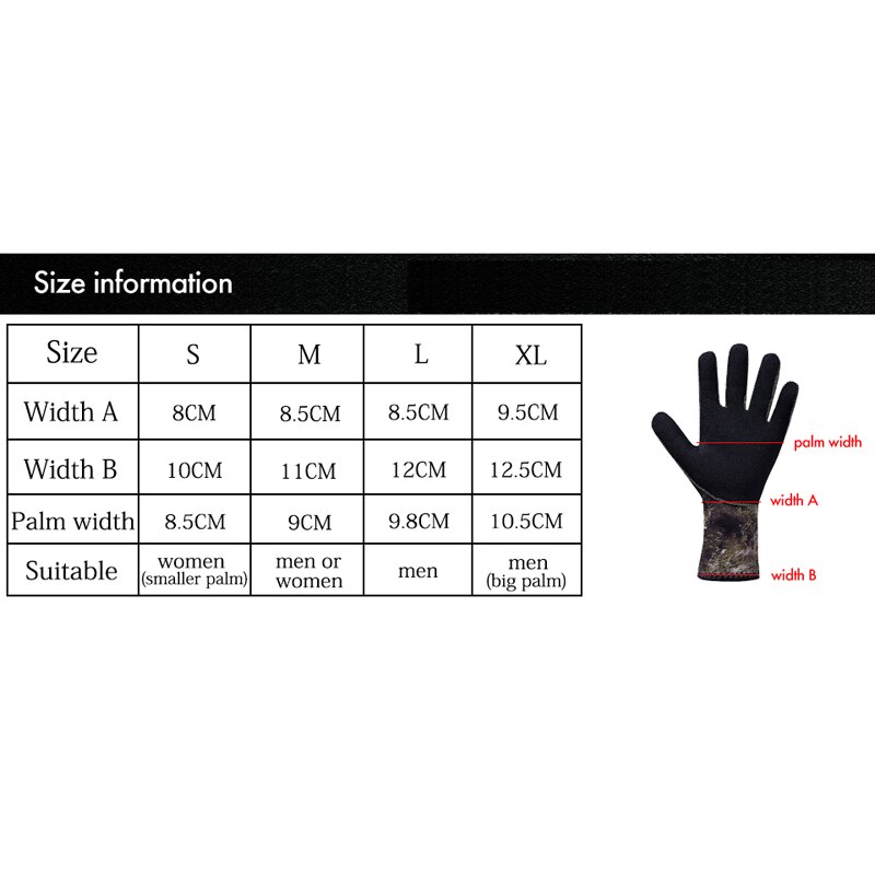 3mm gants de plongée en néoprène camouflage anti-rayures chauds poignet long gants de plongée sous-marine chasse sous-marine kayak surf plongée en apnée