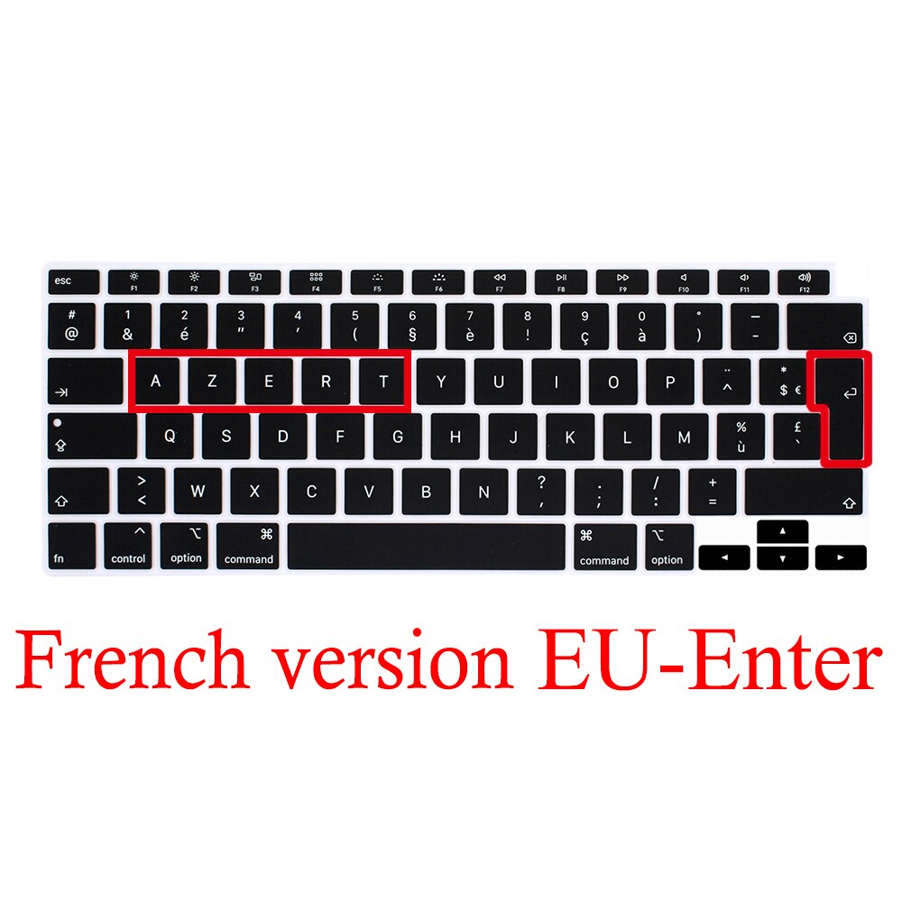 UNS/EU Geben Typ Spanisch/Russisch/Französisch Englisch Tastatur Abdeckung Für MacBook Air 13 A2179 A2337 touch ID Transparent Haut: EU french