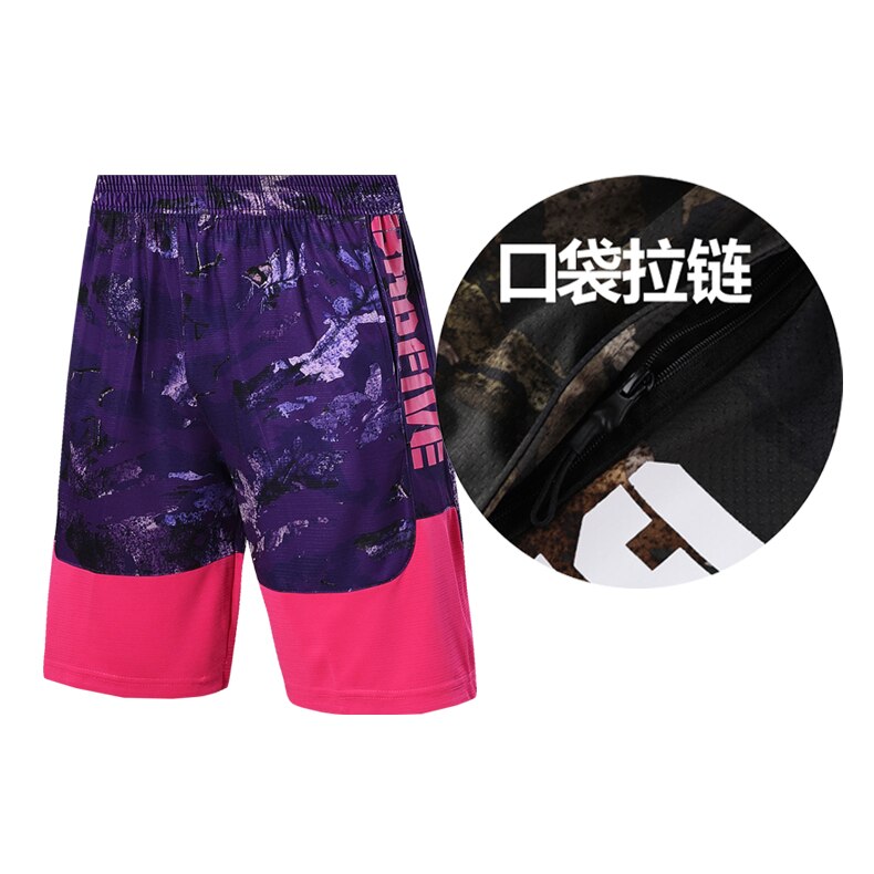 HOWE AO Quick Dry Shorts Männer Sommer Elastische Taille Männer Shorts mit Tasche Männer Casual Armee Camouflage Atmungsaktive Shorts: LILA / XL