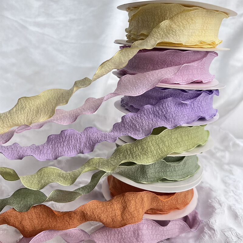 10 Yards Handmade Frayed Edged Chiffon Silk Ribbons DIY Wedding Invitation Wrapping Bouquets Packaging Party Decorations