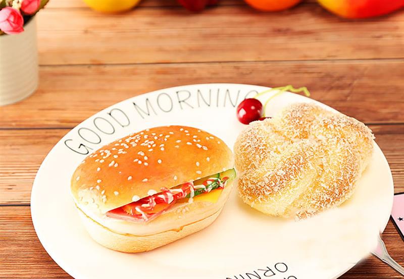 Hamburguesa Artificial comida realista pan modelo fotografía Prop para el hogar Cocina Comida de imitación modelo Decoración Cocina
