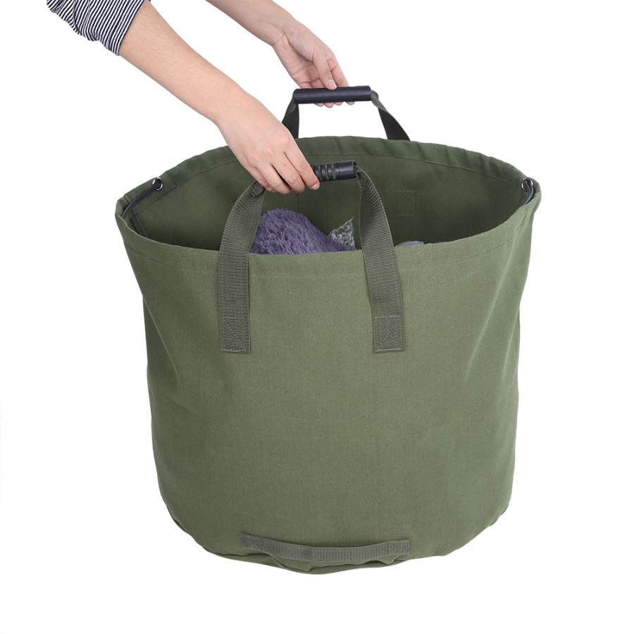 Bærbar haveaffaldspose med stor kapacitet vandtæt genanvendelig lærred havegræsplæne bladaffaldspose affaldspose opbevaringstaske