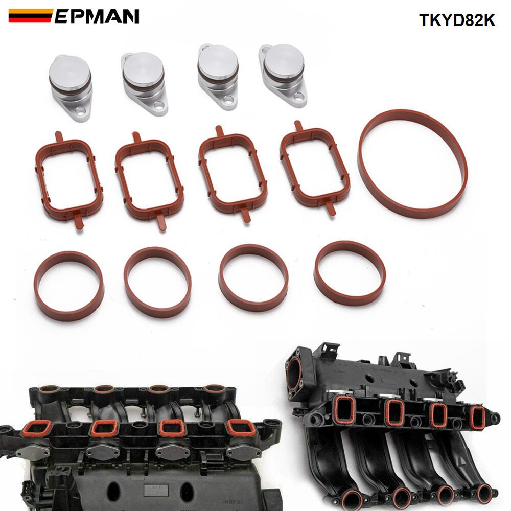 EPMAN 4 x 22mm Aluminium Swirl Flap Removal Repair Kit With Intake Manifold Gasket For BMW 320d 330d 520d 525d 530d TKYD82K