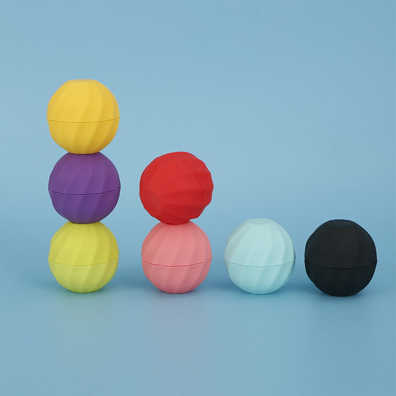 5 unids/set 7g tarro de bálsamo labial de plástico con forma de bola vacía con tapas esfera contenedores redondos tapa de tornillo tubo de lápiz labial herramienta de belleza