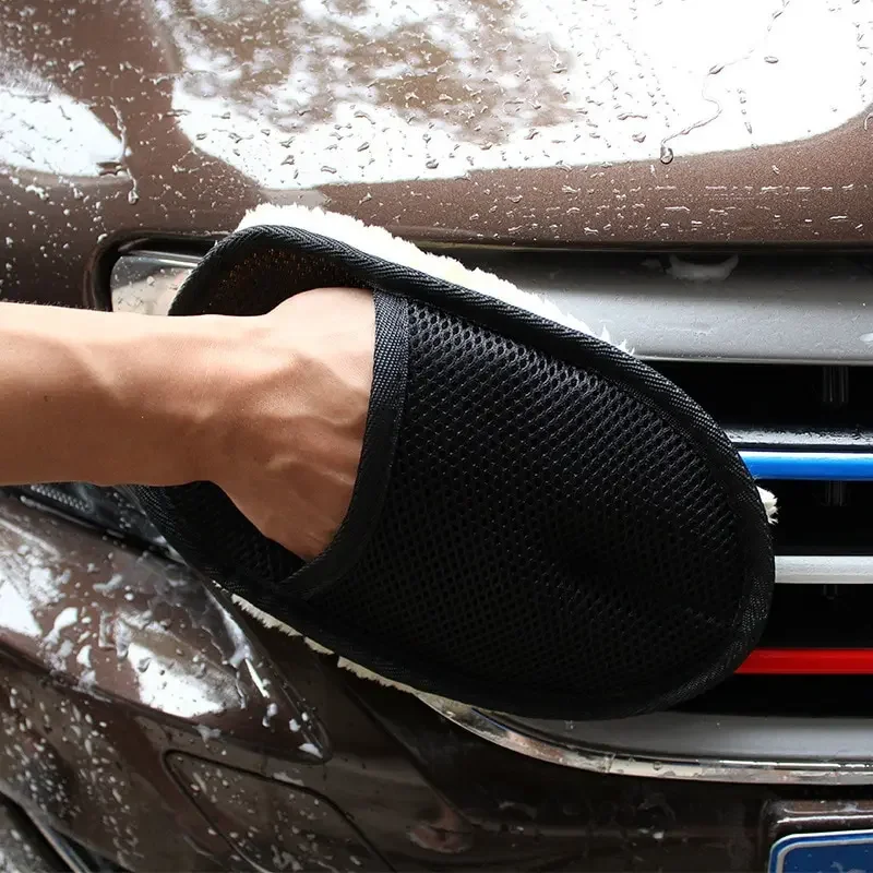 Reinigung Polierhandschuhe, Wachsen verdickter Autowolle Waschlappen, Nachahmung von Autoprodukten Plüsch