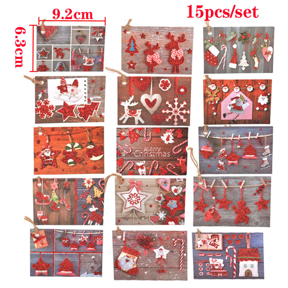 Christmas Greeting Card Xmas Paper Cards Happy Year Postcard Thanks Giving Envelope