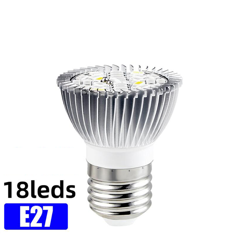 LED Grow Light Full Spectrum Sunlike E27 Growing Bulb For Indoor Hydroponics Flowers Plants LED Growth Lamp: 18leds