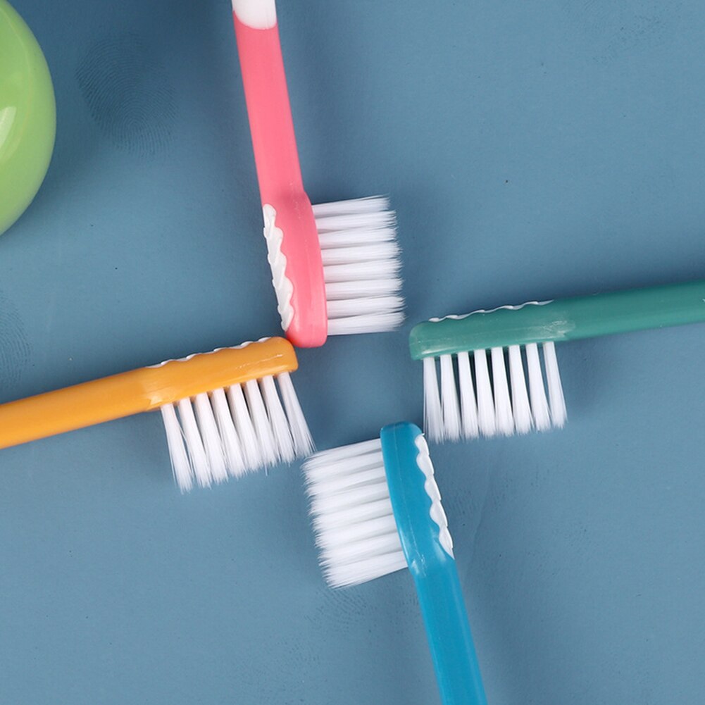 Escova de dentes densa conveniente das cerdas 4 pces multi-funcional prático durável ultra macio para a limpeza revestida da língua