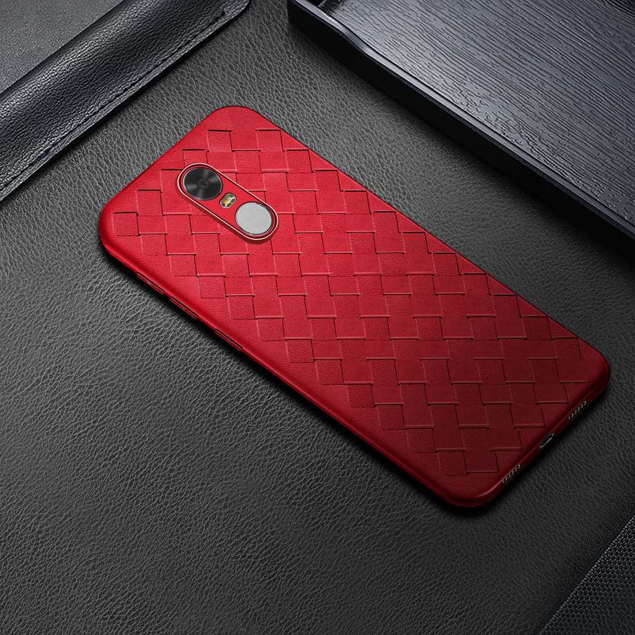 Luxury Weaving Leather Case For Xiaomi Redmi 5 5 Plus Cover Back Protective Phone Housing Couqe Fundas For Redmi 5 5 Plus Case: for Redmi 5 Plus / Red