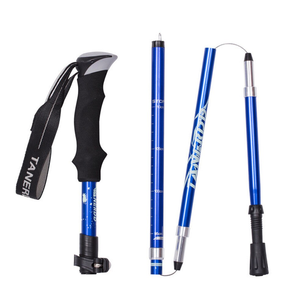 4-Section Telescopic Walking Hiking Stick Trekking Pole Anti Shock Alpenstock #3G19