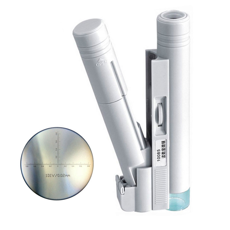 Microscope De Poche Portable Avec LED - Grossissement 40x à 150x - Loupe Pliable Avec Lames - Pour Lecture, Inspection