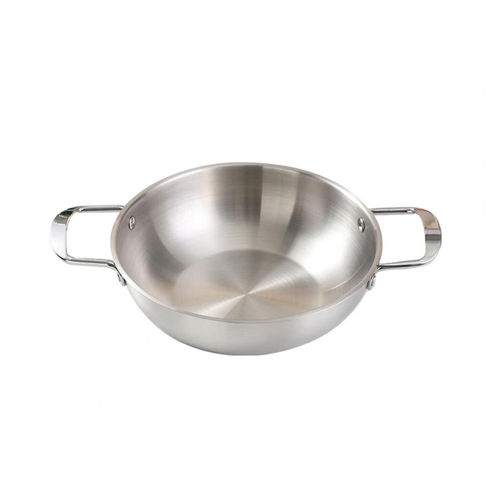 Noodle Pan Handig Dubbel Handvat Rvs Mat Dikke Ramen Pan Voor Keuken: Silver M