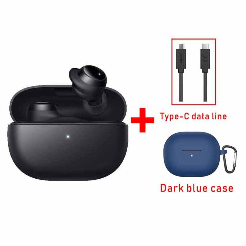 Xiaomi Earphone Redmi Buds 3 Lite Youth Edition Tws Wireless Bluetooth 5.2 Gaming Headset Touch Control noise Earbuds 3 With Mic: Add blue case