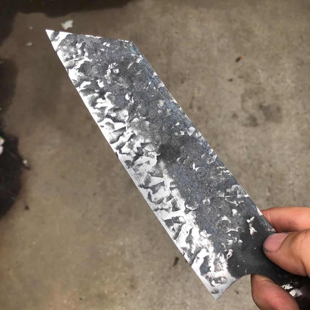 Damaskus stål smidd kinesisk kløver diy blank blade kjøkkenkniver kjøttgrønnsaker skiververktøy