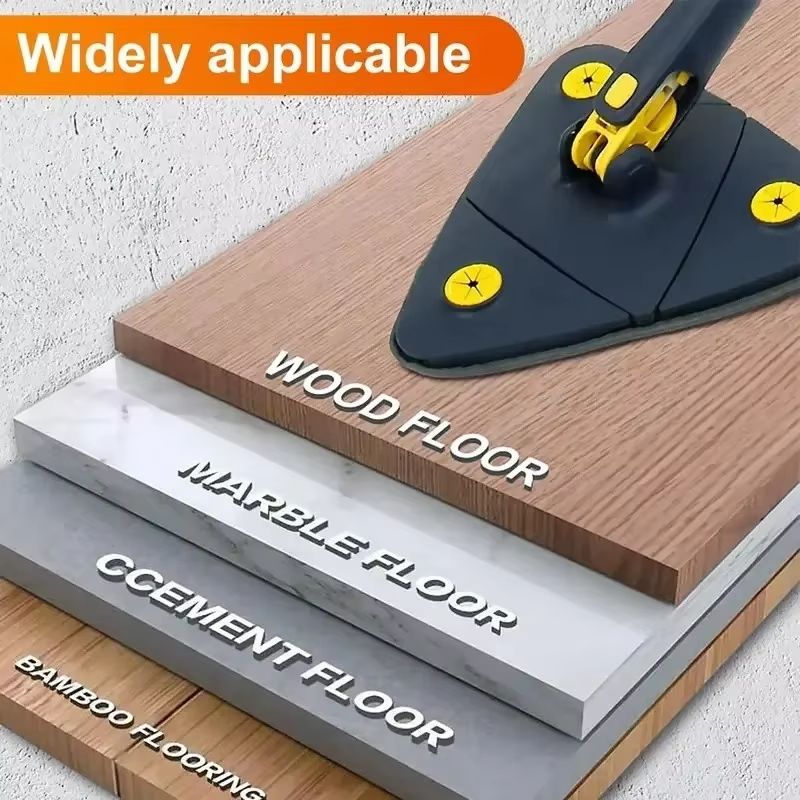 Driehoek 360° ​ ​ Reinigingsmop Verstelbare telescopische huishoudelijke plafondreinigingsborstel Gereedschap Zelflozende reiniging van tegels en muren