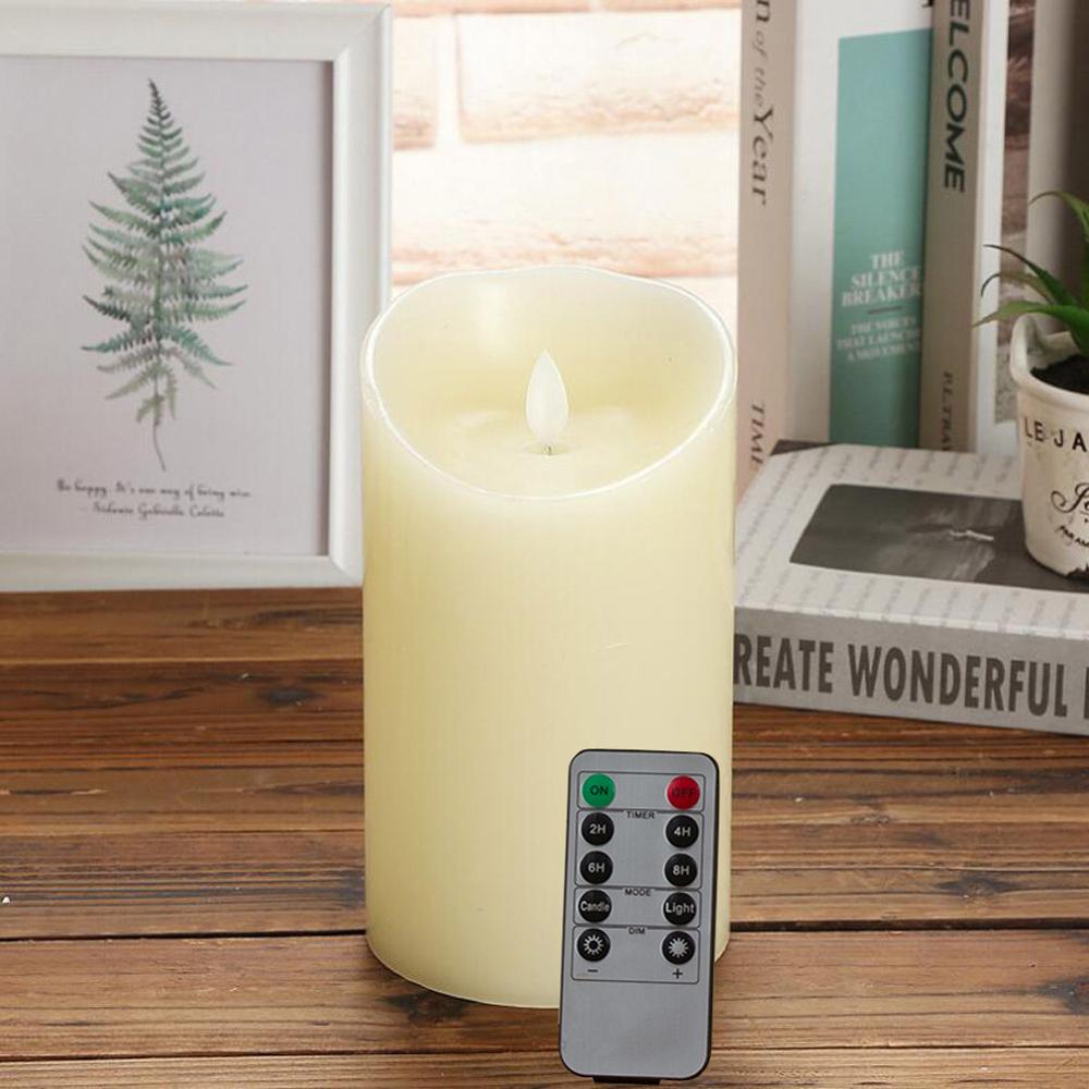 LED Flameless Candles Light Smooth Flickering Paraffin Wax LED Candle with Timer Remote Control for Home Christmas Wedding Decor: 1pcs 7.5x15cm and RC