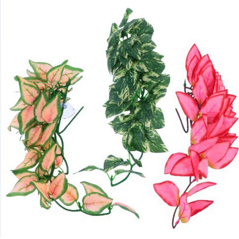 Plant Reptile Breed Box Scenery Simulation Plant Rattan 3 Packages Plant Vines Wall Hanging Simulation Rattan Leaves: 6