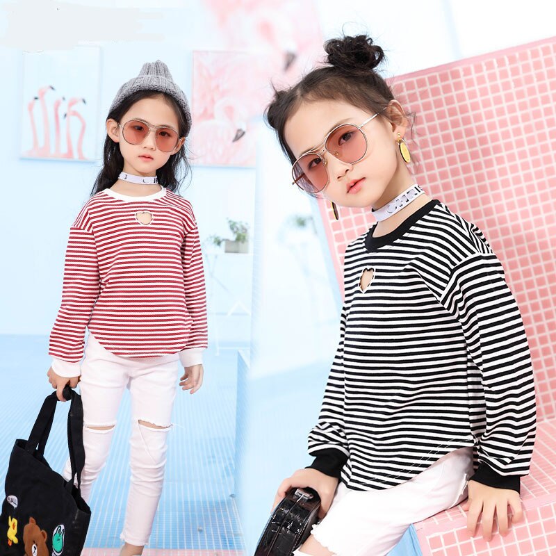 autumn stripe boys t shirt long sleeve brand t-shirts for girls cotton children boy clothes baby shirt