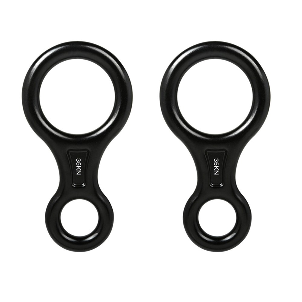 Climbing Gear Downhill Equipment 35KN Rescue Figure 8 Descender Carabiner Rigging Plate for Climbing Belaying Rappelling Device: Black2