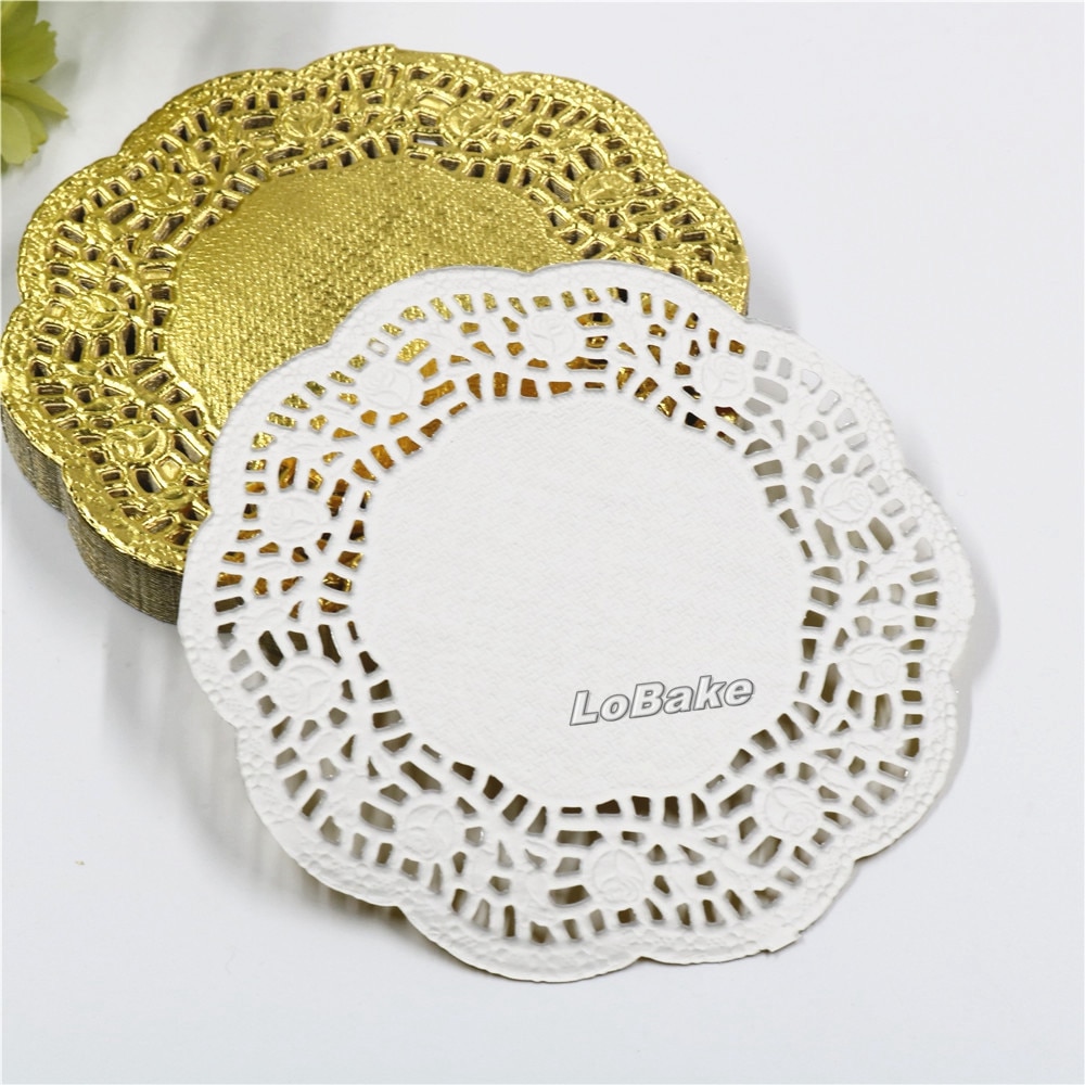 Napperon rond en dentelle de papier doré, haute thermostabilité, accessoires de table de cuisine, 100 pouces, 4.5