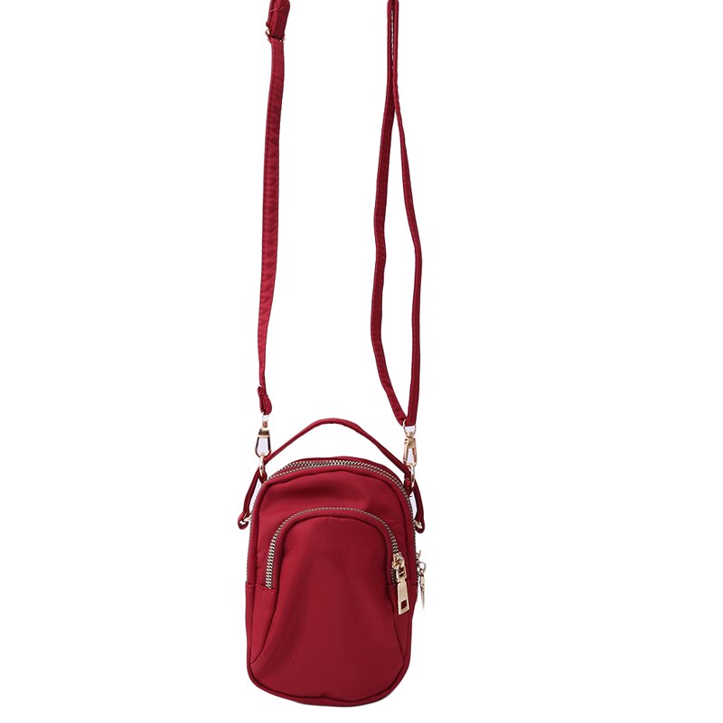 Mini bolsa feminina bolsa de moda casual sólida bolsa de ombro versão coreana selvagem bolsa de telefone crossbody sacos para mulher: Wine red