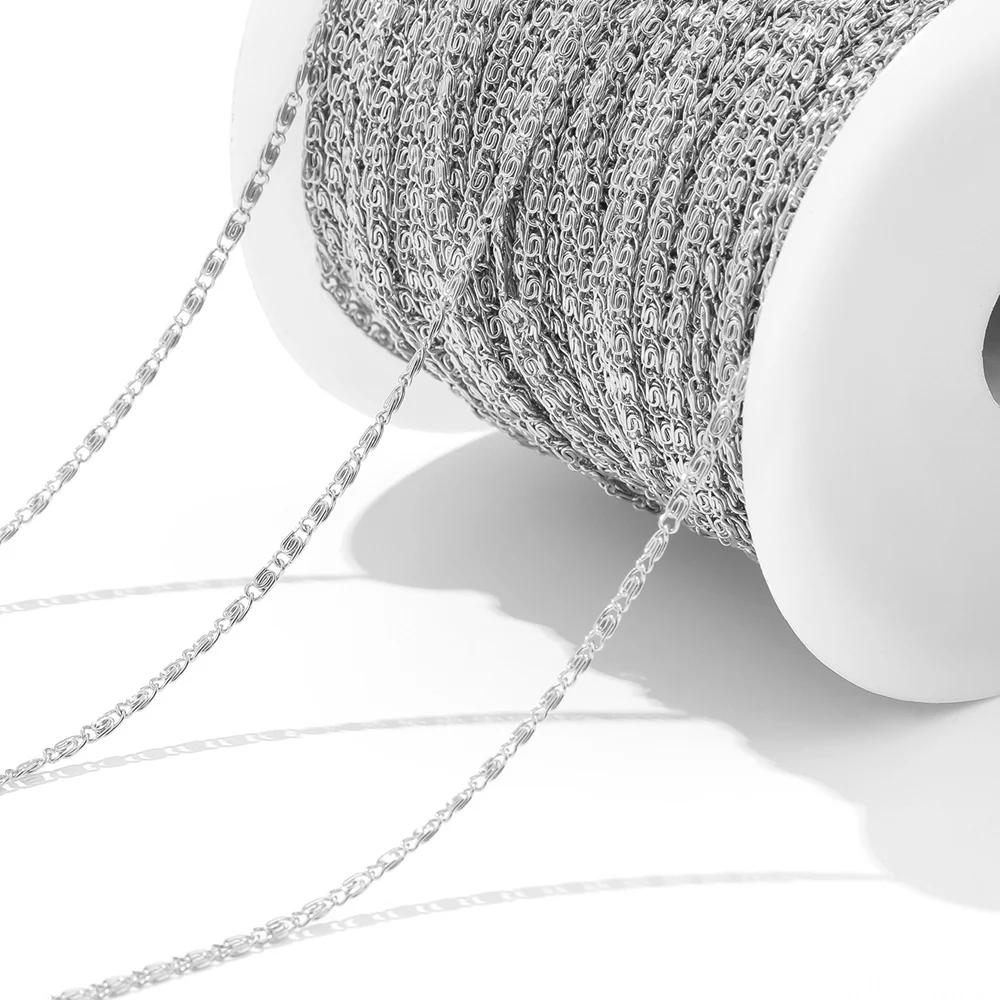 2 meter/parti forgyldt rustfrit stål 2mm brede kæder gør-det-selv smykkekæder til halskæde armbåndsfremstilling fund kæde i bulk