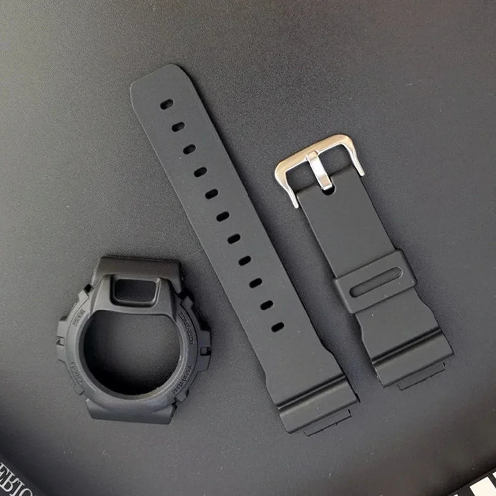 Funda de silicona para Casioak, correa de repuesto de resina para GW-6900A, G-6900B, GLX-6900GB, DW6900, accesorios de bricolaje: Black Yellow