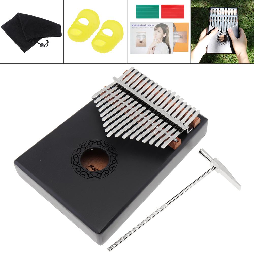 17 Key Kalimba Single Board Mahonie Duim Piano Mbira Mini Toetsenbord Instrument Met Volledige Accessoires