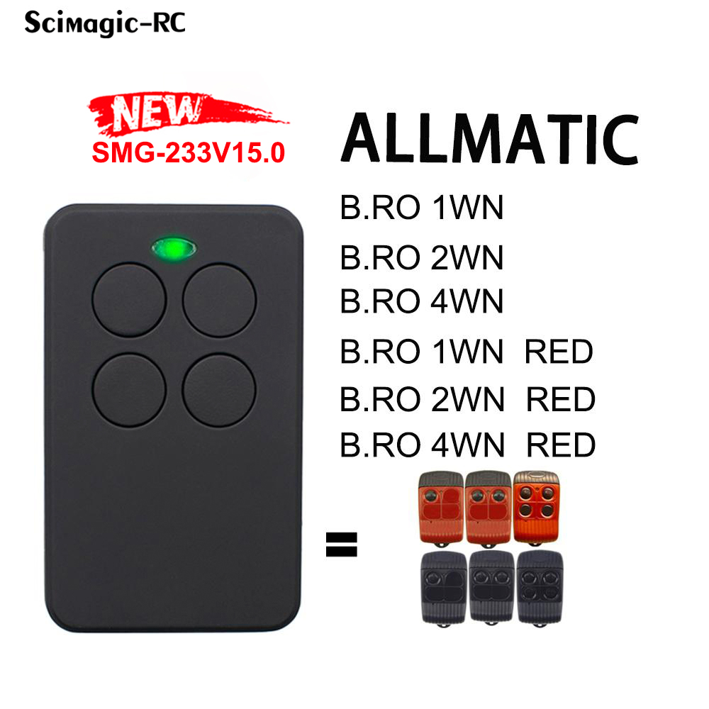 ALLMATIC B.RO 1WN 2WN 4WN rot Pro4 Technik 3 BRO über Mini bestehen Garagentor-Fernbedienung Vervielfältiger Toröffner Befehl 433.92MHz