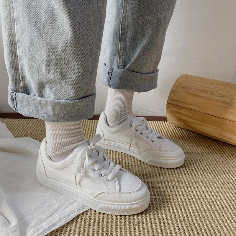 Zapatos coreanos de punta redonda para mujer, – Grandado