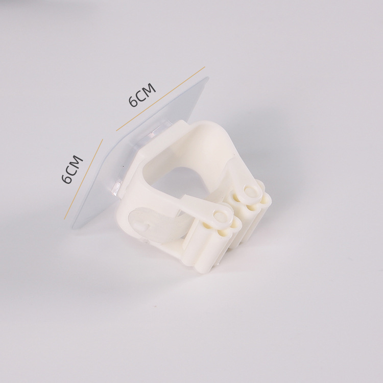 Lijm Multifunctionele Haken Wall Mounted Mop Organizer Houder Rackbrush Bezem Hanger Haak Keuken Badkamer Sterke Haken: white-6cmX6cm