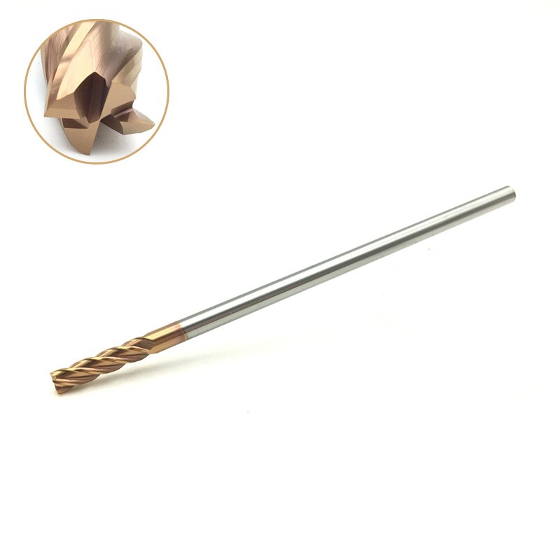 Fraise CNC Extra longue, 4mm 6mm 8mm HRC60 4F 75mm 100mm 150mm, tour CNC, outils de coupe