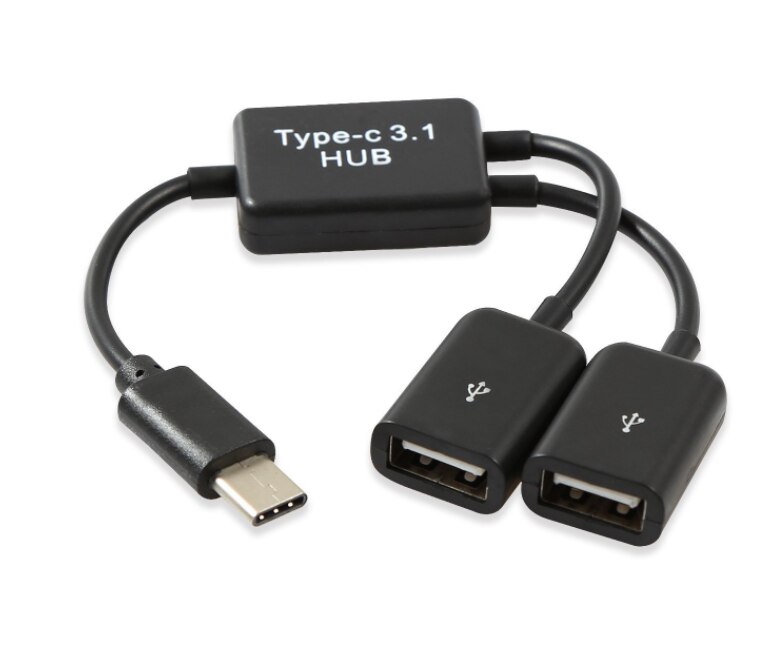 Micro USB/Tipo C a 2 OTG, Cable HUB de doble puerto Y divisor para tableta, Android, ratón, teclado, adaptador micro-usb tipo C: 02