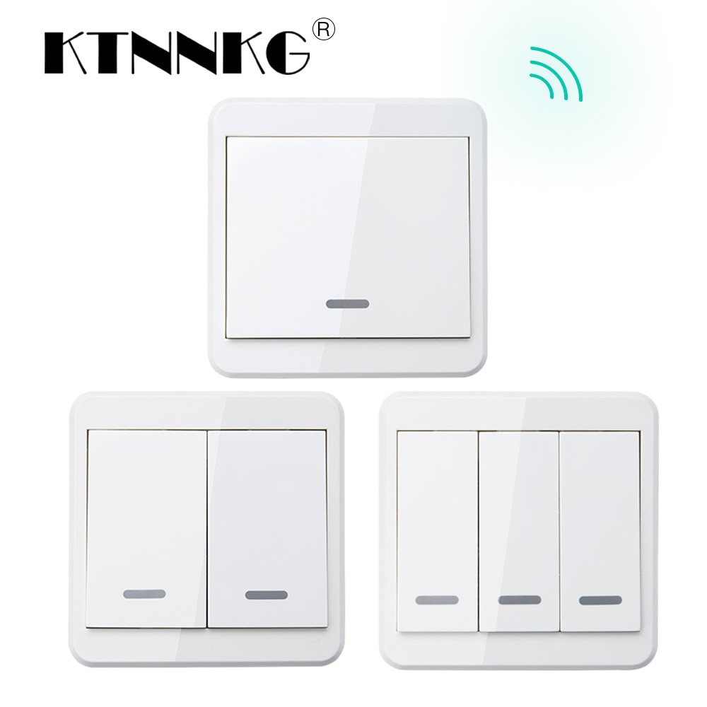 KTNNKG 433 MHz télécommande universelle sans fil 86 panneau mural émetteur RF avec 1 2 3 boutons pour interrupteur d'éclairage de la maison