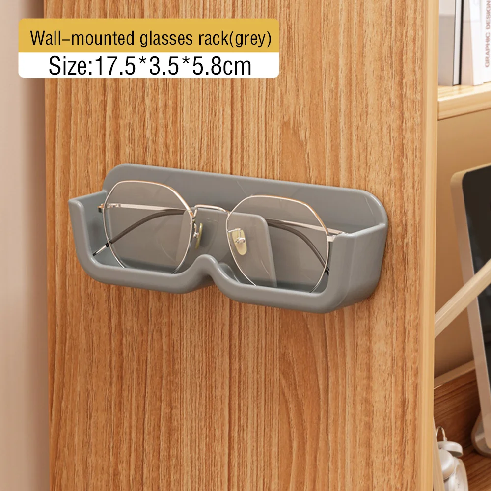 High End Wall Mounted Eyeglasses Organizer Stand No-Punch Sunglasses Organizer Premium Sunglasses Display Case Home Storage Rack: black