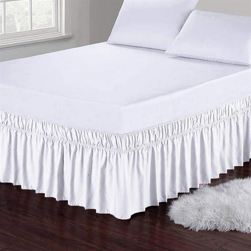 Bed Rok Wit Wrap Rond Elastische Bed Shirts Zonder Bed Oppervlak 80x60/75x39 Inch Home hotel Decor Gebruik Wrap Rond Bed Rok