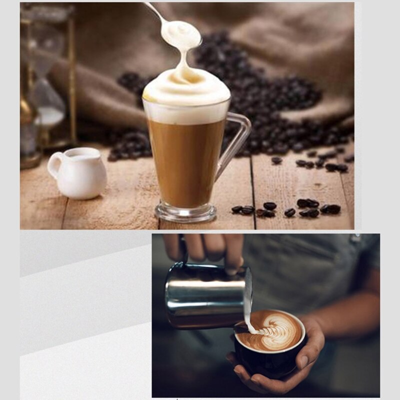 USB Chargeable Electric Milk Frother Double Spring Whisk Head Stainless Steel Handheld Coffee Foamer Drink Mixer Bubbler