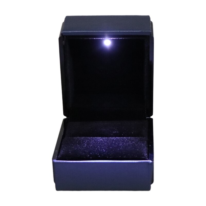 LED Lighted Earring Ring Box Wedding Engagement Ring Jewelry Display Holder