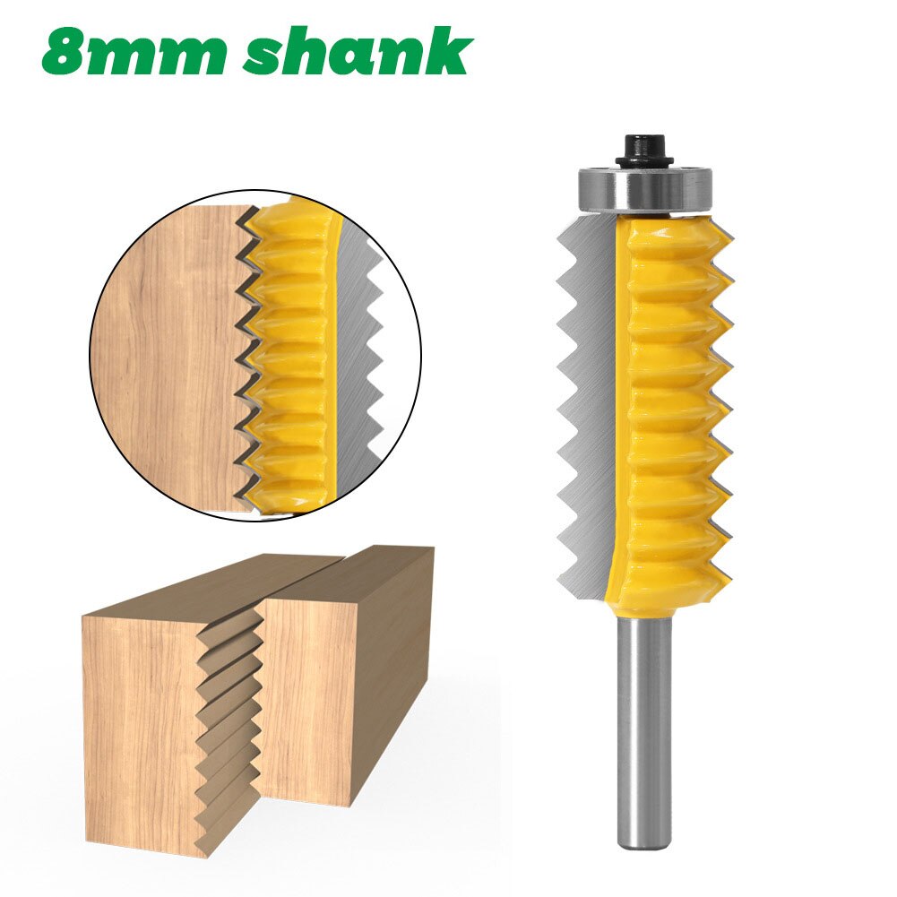 1PC 8MM Shank Milling Cutter Wood Carving Raised panel V Joint Bits Finger Joint Glue Milling Cutter for Wood Tenon Woodworking