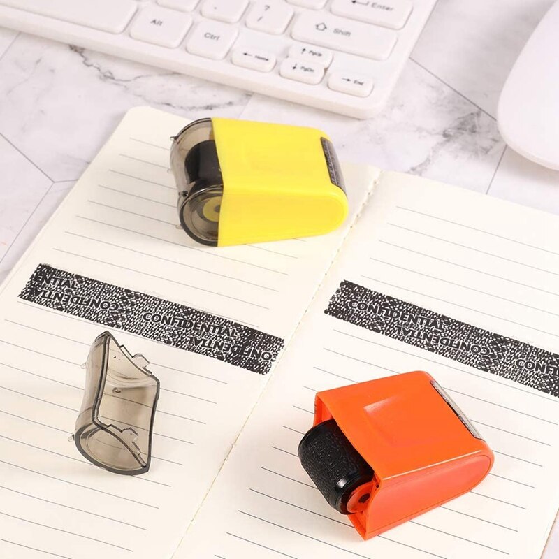 2 Pcs Identity Prevention Theft Stamp Identity Protection Guard Roller Stamp Wide Rolling Security Stamp