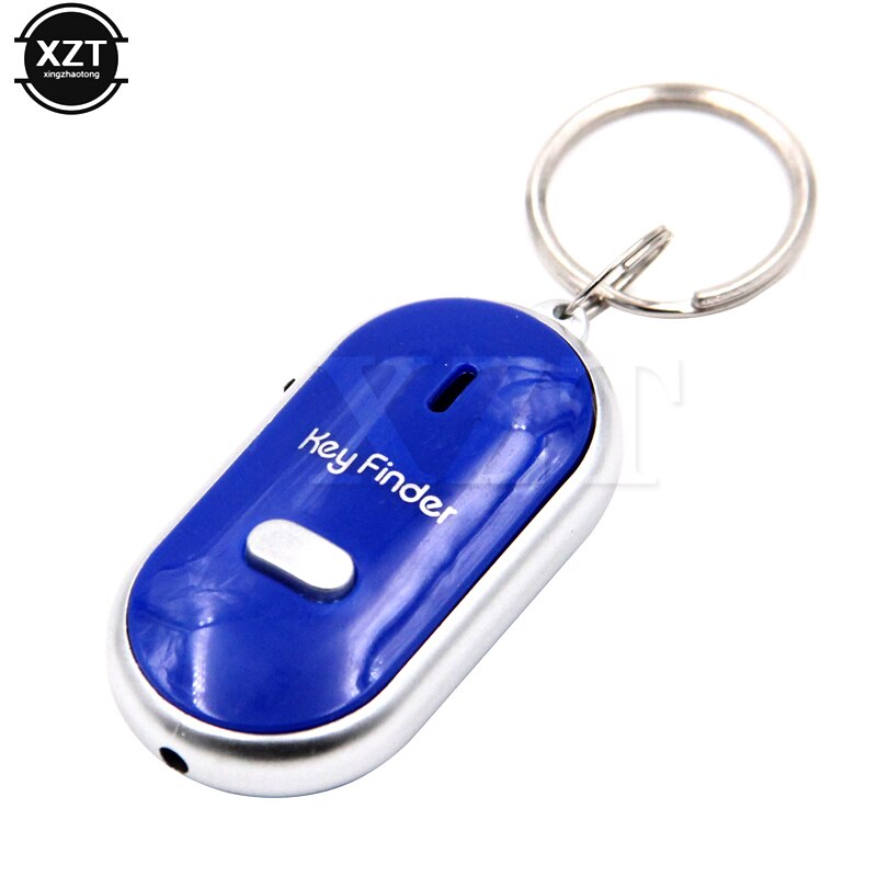 Mini Keychain Key Finder Anti-lost Beeping Whistle Flashing Remote Control By Sound Locator Keyring Tag Tracker: blue