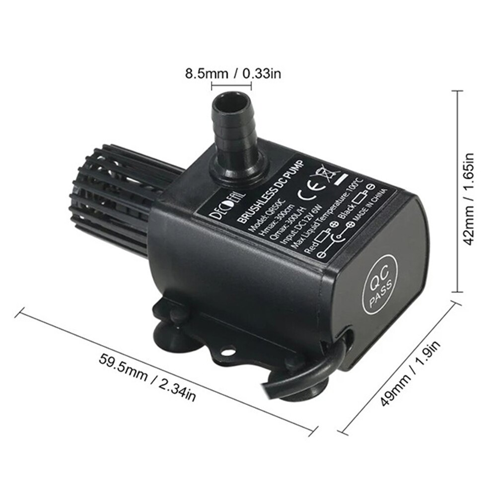 DC 12V Fountain Aquarium Mini Brushless Pump Pond Submersible Water Pump Waterproof Brushless Pump