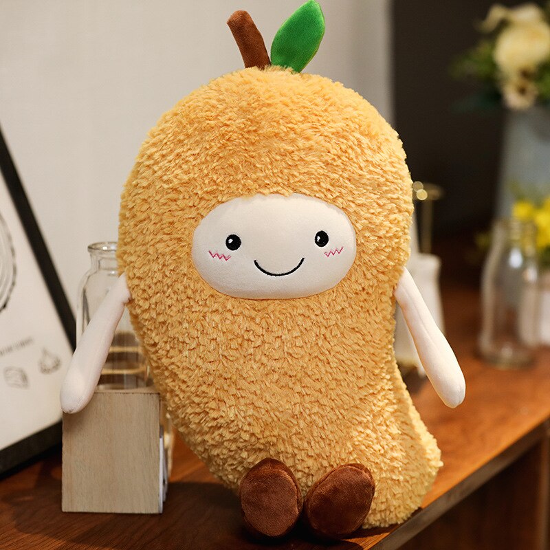 Coussin en peluche pour enfants, simulation de fruits, oreiller doux, jouets en peluche pour enfants, filles, bébé, canapé-lit, coussin de siège, décoration amusante: Mangue / Petit