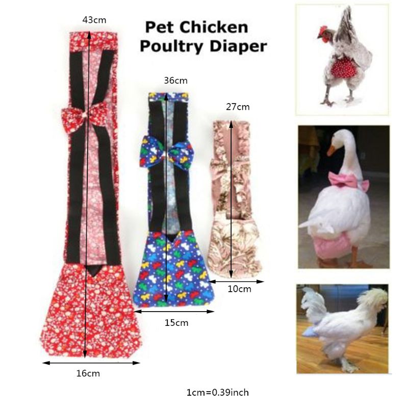 Couche pour animaux de compagnie lavable Portable Portable volaille couche canard poule oie Pigeon couche défécation positionnement Carapace S/M/L