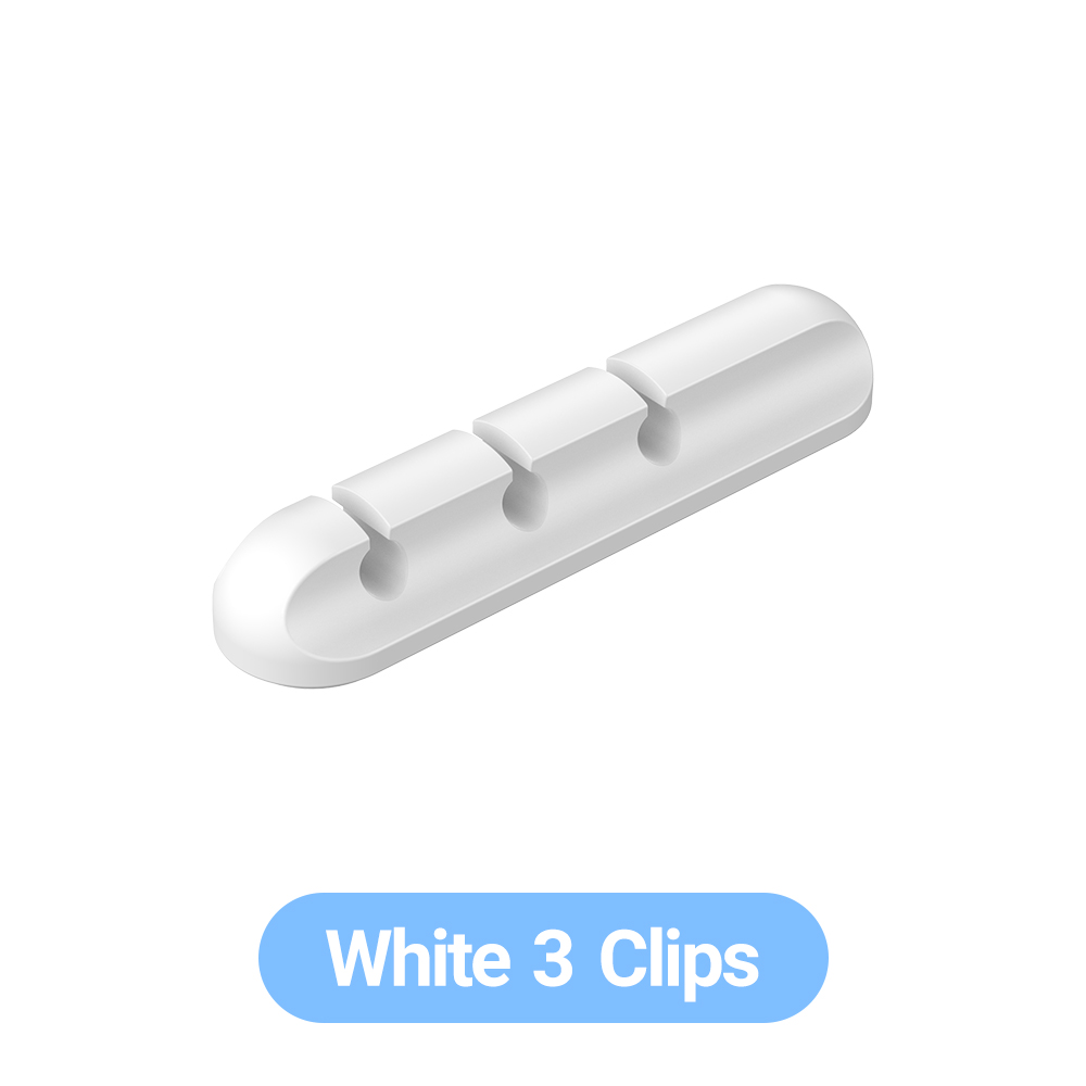 Adhesive Cable Holder Clips Cord Management Wire Organizer for Desktop USB Charging Cable Nightstand Power Cord Mouse Cable: WHITE