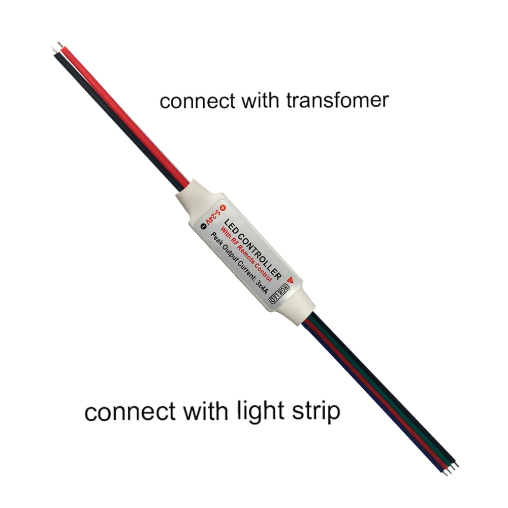 DC 5V-24V 12A RGB LED Controller with 17-key RF Wireless Remote Control Dimmer for 5050 3528 5630 LED Strip Lights