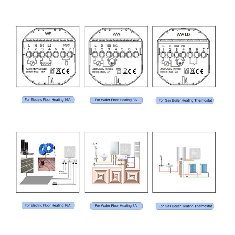 Hy517 Clever Unter Boden Wärme Thermostat Wifi Kessel Heizung Raum Thermostat für Elektrische Wasser Heizung
